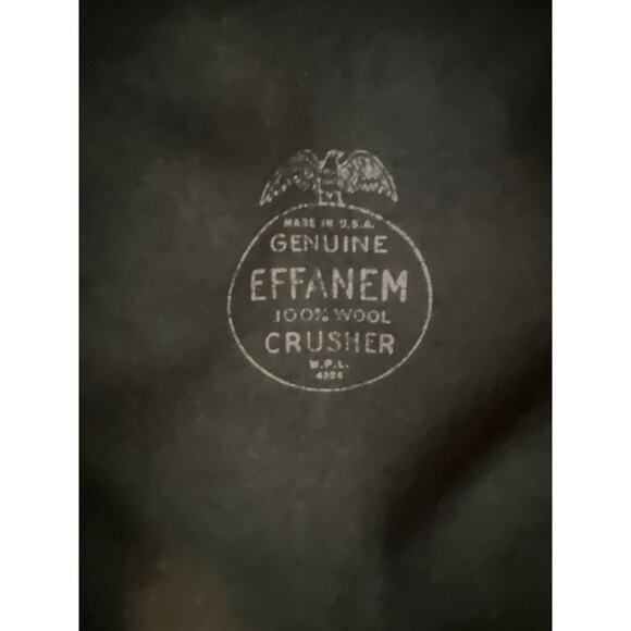 Effanem 100% Wool Crusher Genuine Vintage Hat Dark Green Burgundy Band - Picture 6 of 8